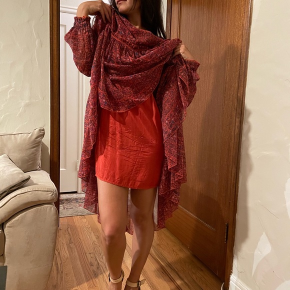 Free people tiered crinkle chiffon dress - Picture 6 of 7